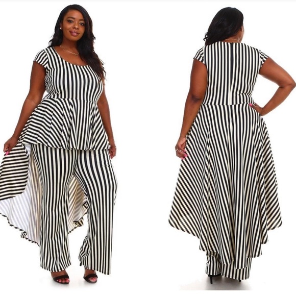 Stripe it jumpsuit (Plus ) - Picture 1 of 1